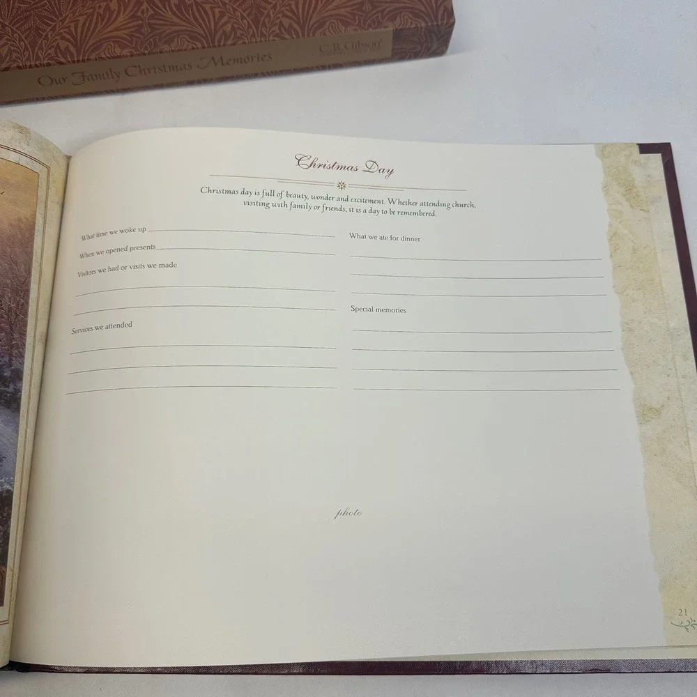 Thomas Kinkade Our Family Christmas Memories Book C.R. Gibson with Box & COA